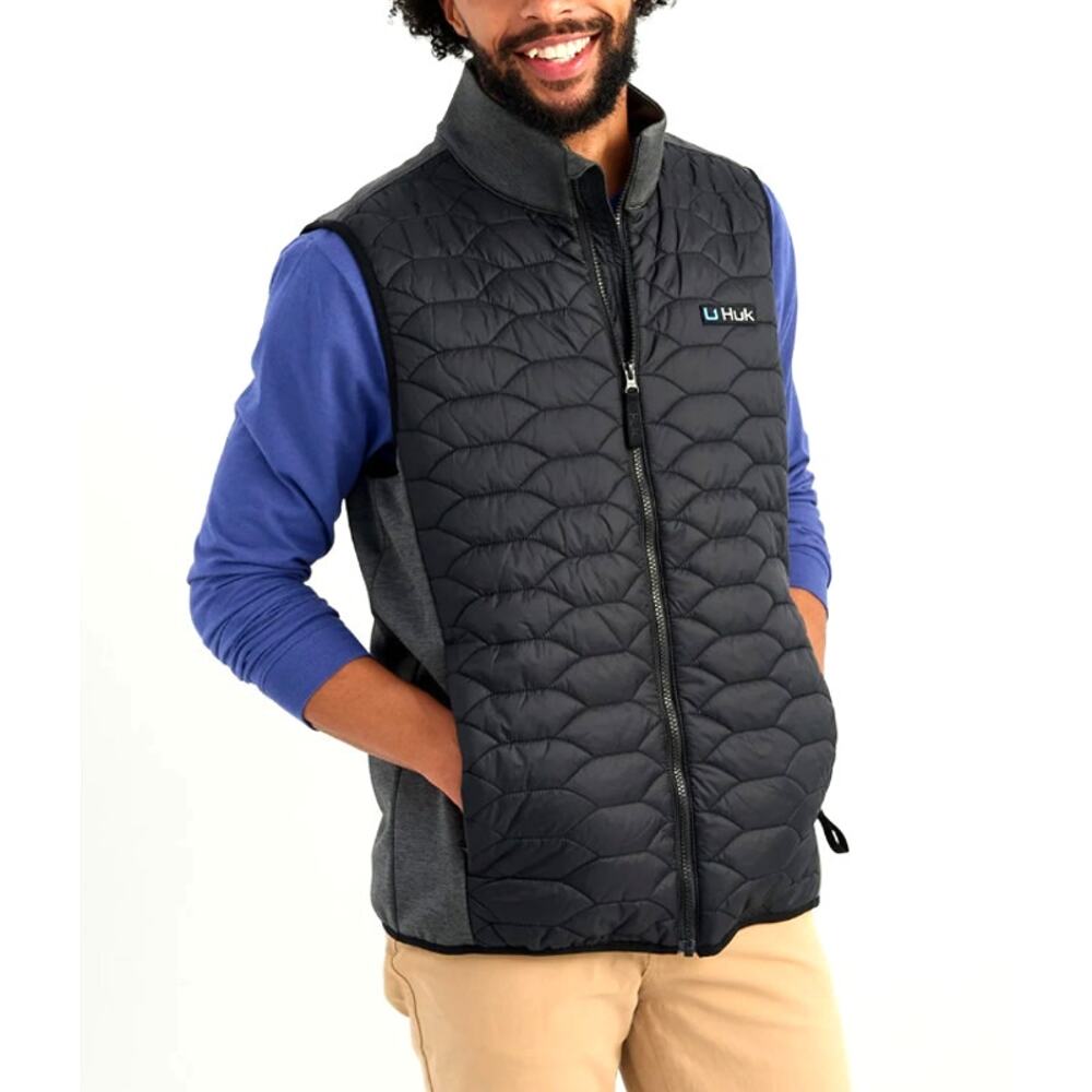 Huk Men's Black Scale Hybrid Vest Size S